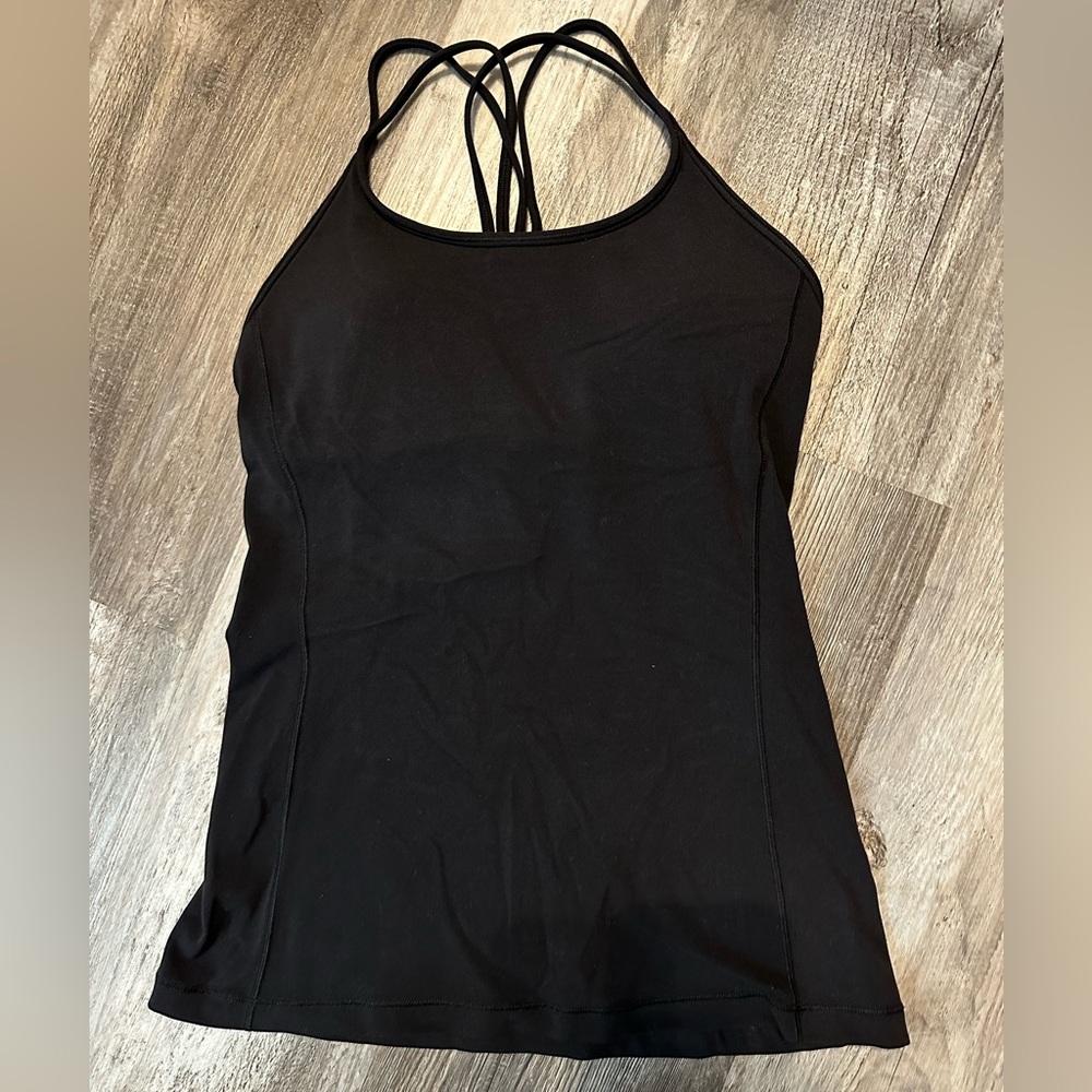 Lululemon Free To Be Tank Nulu Black Has Pads New Style Dot Size 4